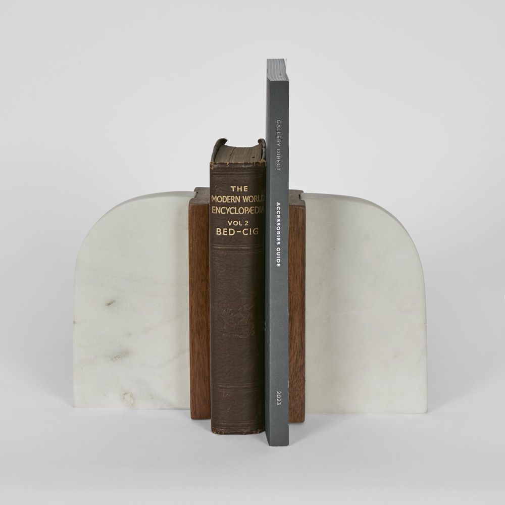 Shira Marble Bookends White