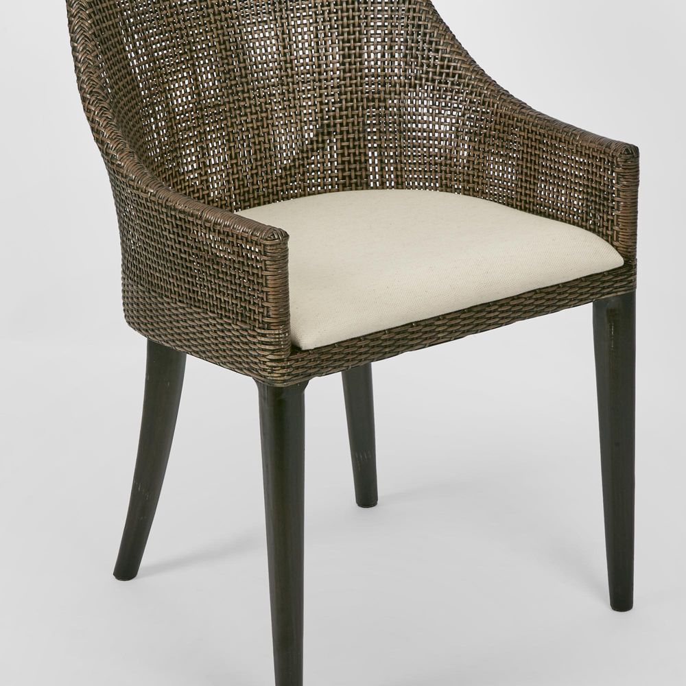 Charlotte Rattan Dining Chair Soil Brown