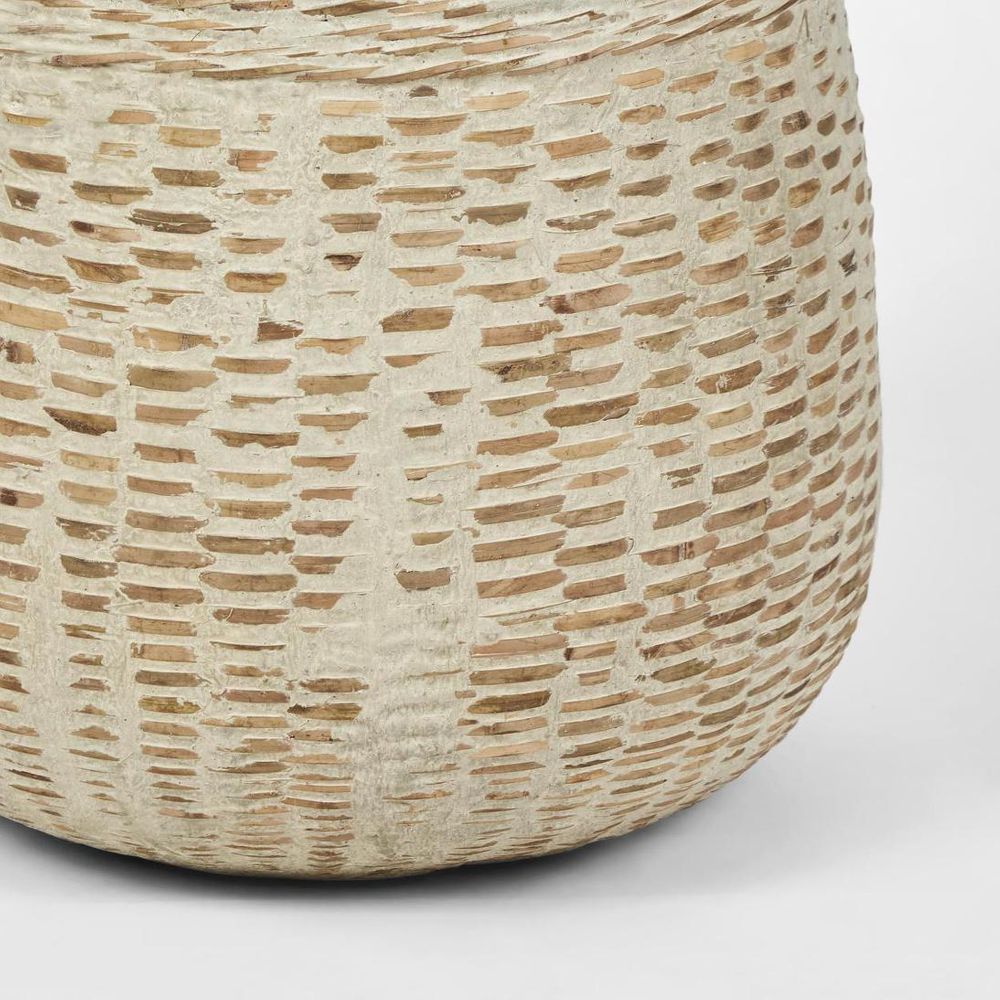 Esparta Cement Coated Bamboo Planter Med