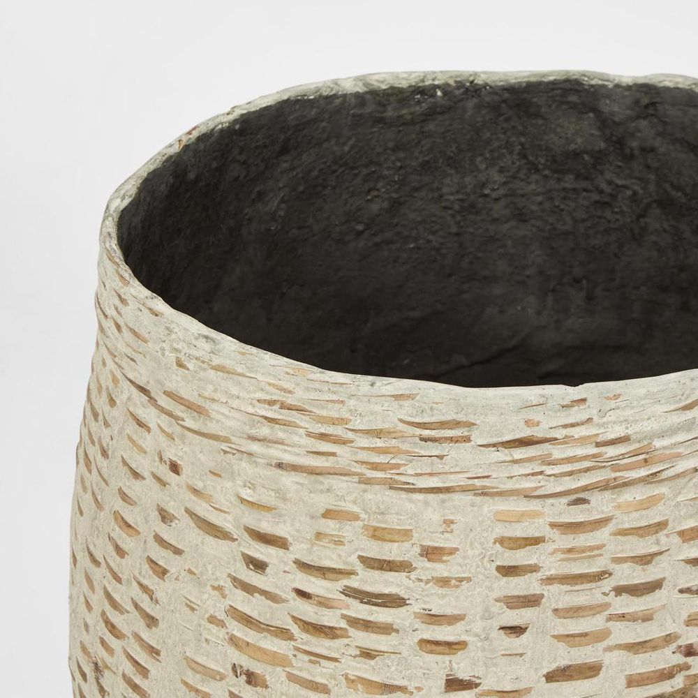 Esparta Cement Coated Bamboo Planter Med