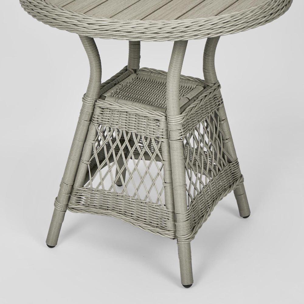 Marco Aluminium Synthetic Wicker Table Grey -Outdoor