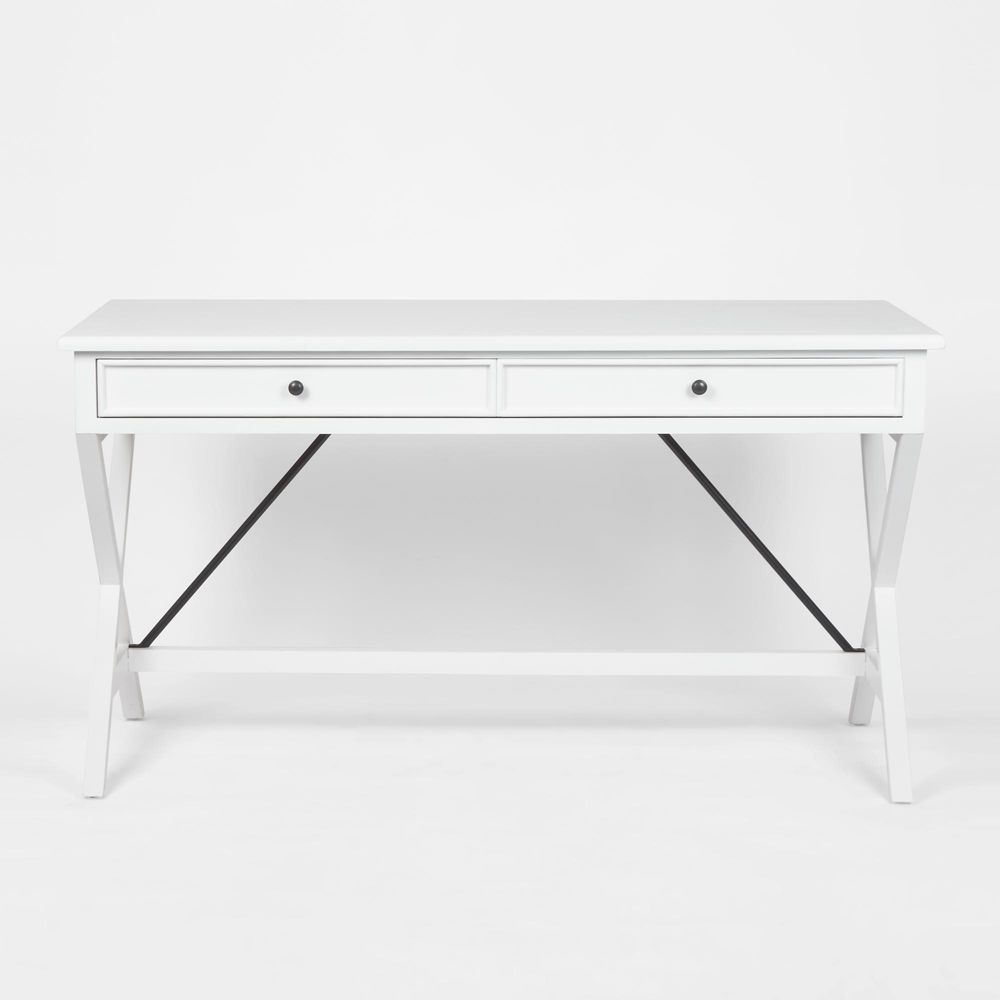 Amos Oak Desk White