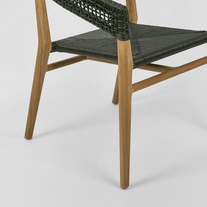 Cove Teak & Synthetic Dining Chair Black -Outdoor