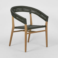 Cove Teak & Synthetic Dining Chair Black -Outdoor