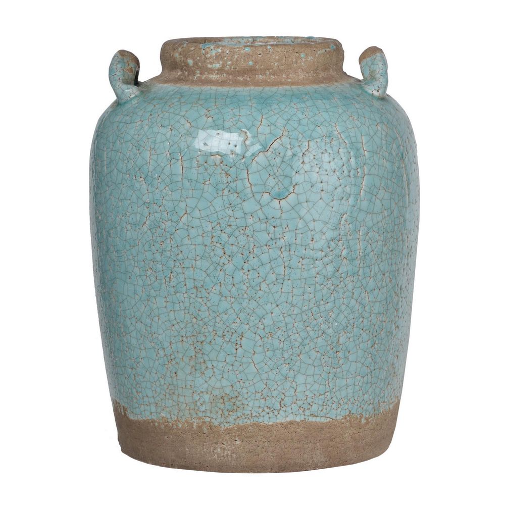 Melanie Terracotta Vase Turquoise Lge