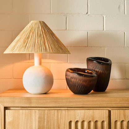 Fossil Tall Vase Brown
