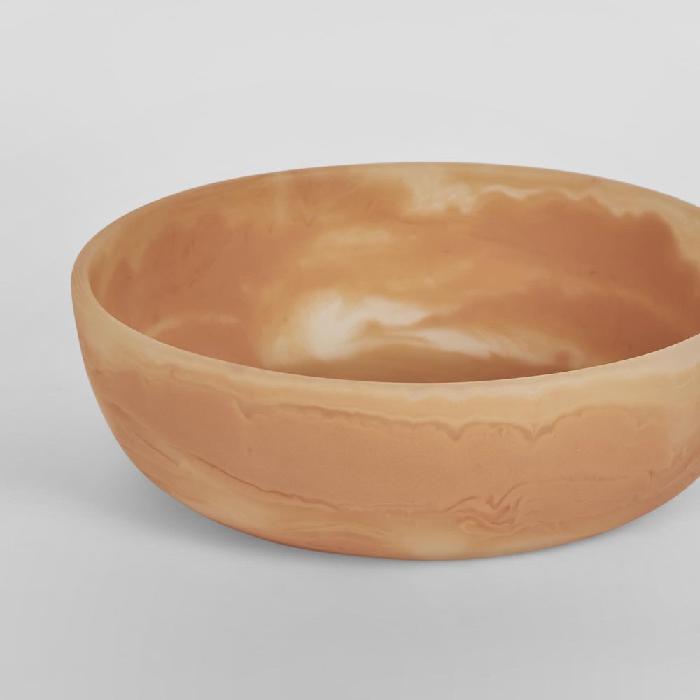 Halo Swirl Resin Serving Bowl Medium Peach