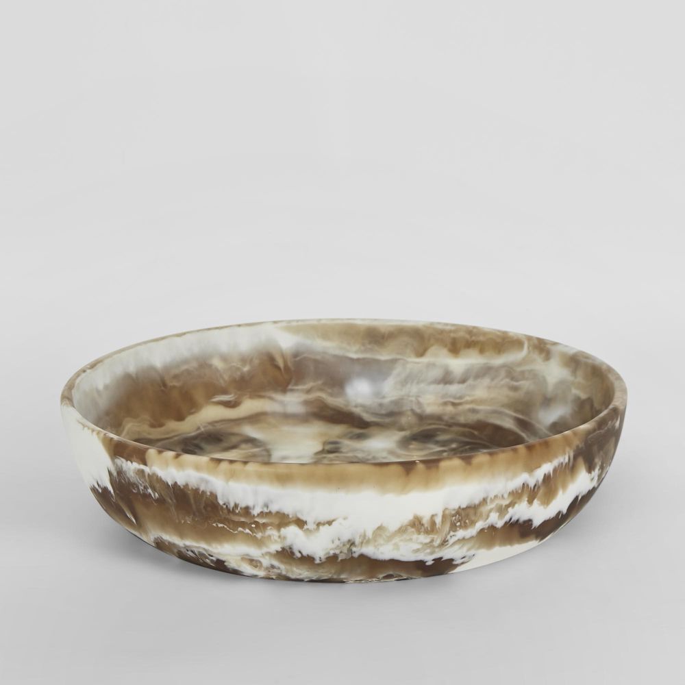 Halo Swirl Resin Serving Bowl Large Latte