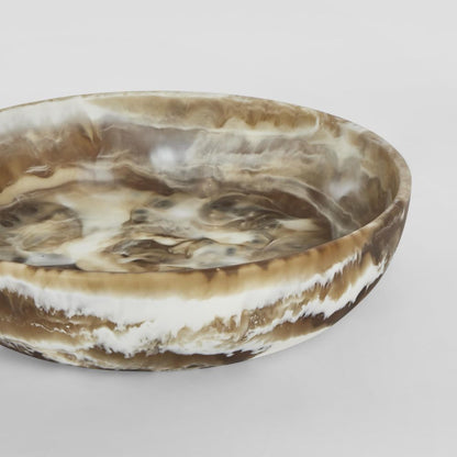 Halo Swirl Resin Serving Bowl Large Latte