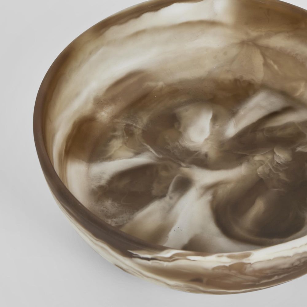 Halo Swirl Resin Serving Bowl Medium Latte