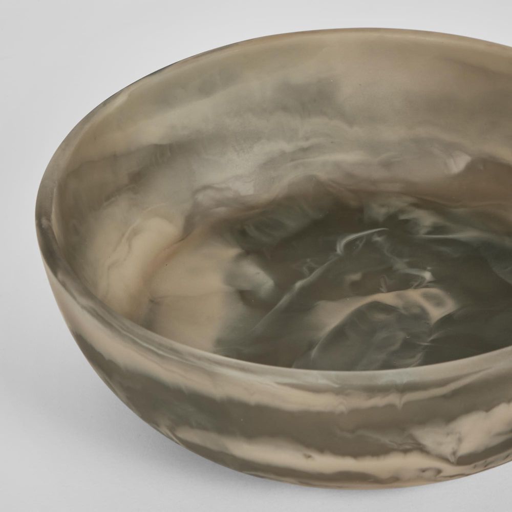 Halo Swirl Resin Serving Bowl Medium Coca