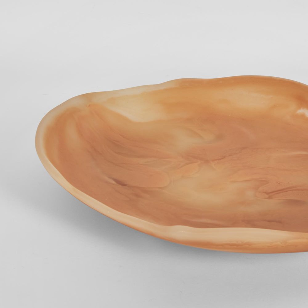 Halo Swirl Resin Serving Platter Medium Peach