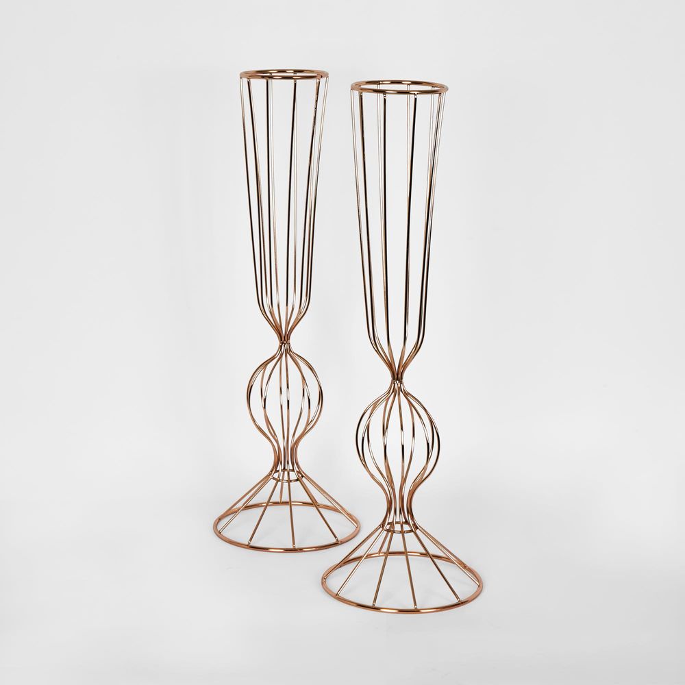 Rose Gold Iron Floral Ball Stand