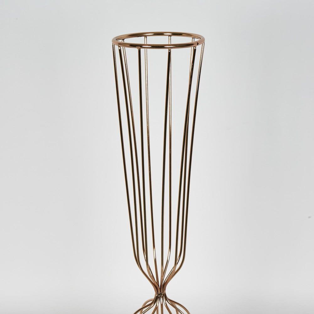 Rose Gold Iron Floral Ball Stand