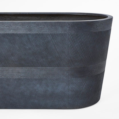 Logan Set Of 2 Oval Planter Grey