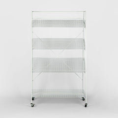 Metal Flower Rack With 4 Shelves White