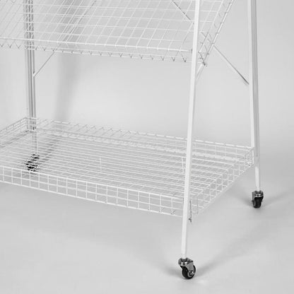 Metal Flower Rack With 4 Shelves White