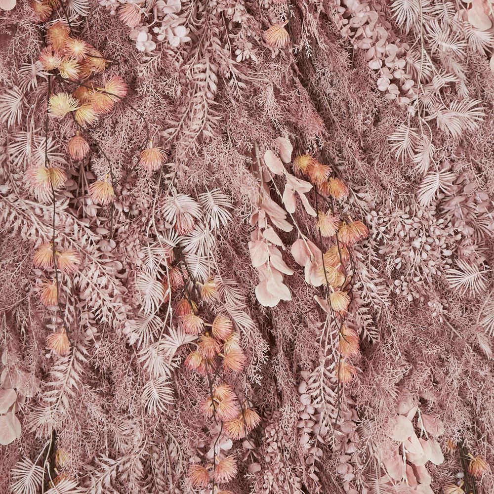 Dusty Pink Foliage Wall