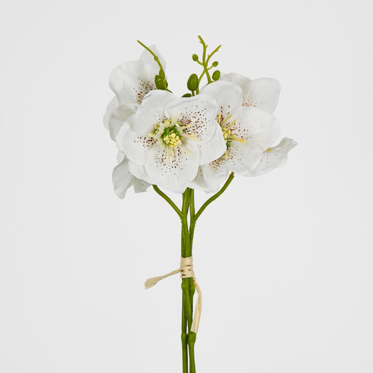 White Christmas Rose Bouquet 31Cm