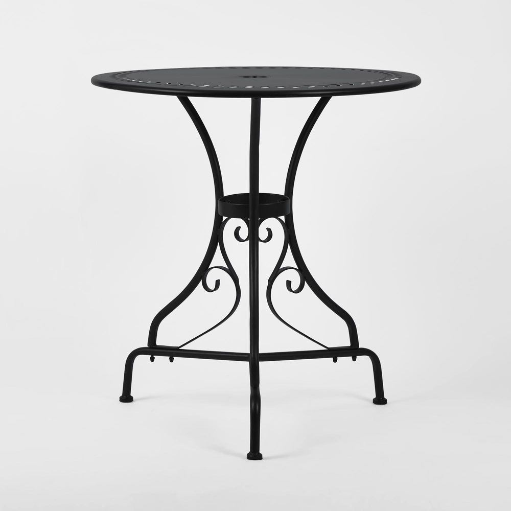 Annabel Round Table 70Cm Black -Outdoor