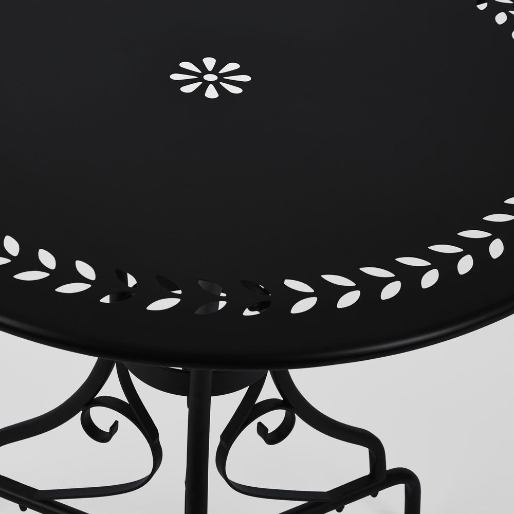 Annabel Round Table 70Cm Black -Outdoor