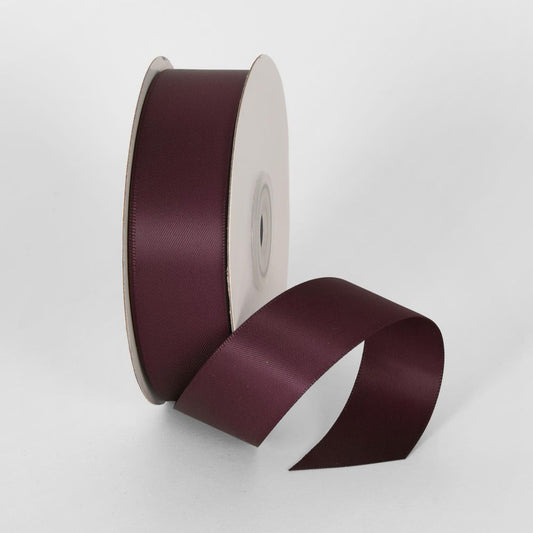 Burgandy 22.86M - 25Mm Double Sided Satin Ribbon P343