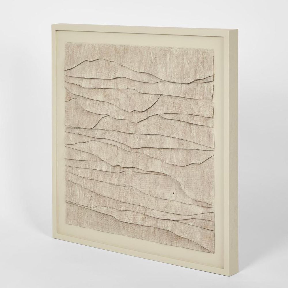 Ladrar Bark Wall Art Square Ecru