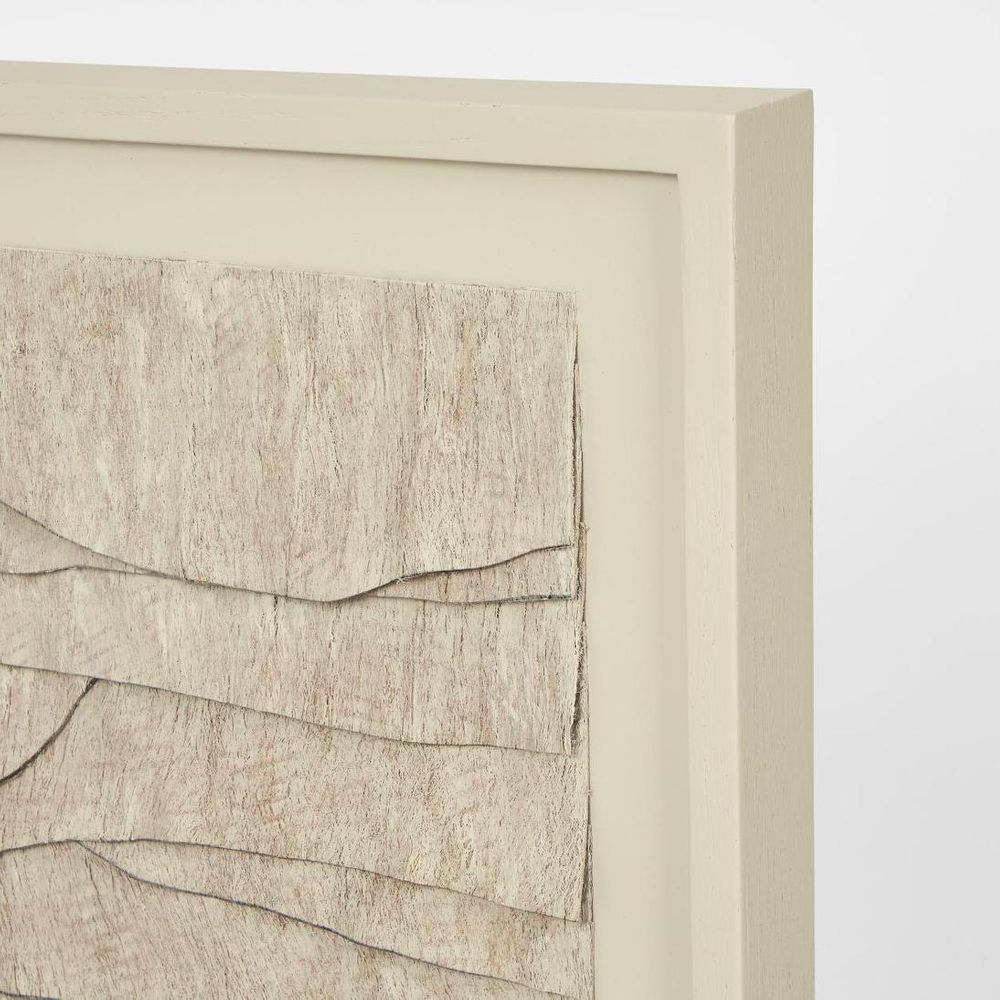 Ladrar Bark Wall Art Square Ecru