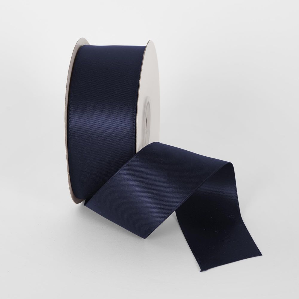 Navy 22.86M -38Mm Double Sided Satin Ribbon P508