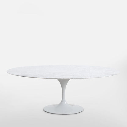 Aurora Oval Dining Table Marble White 200Cm