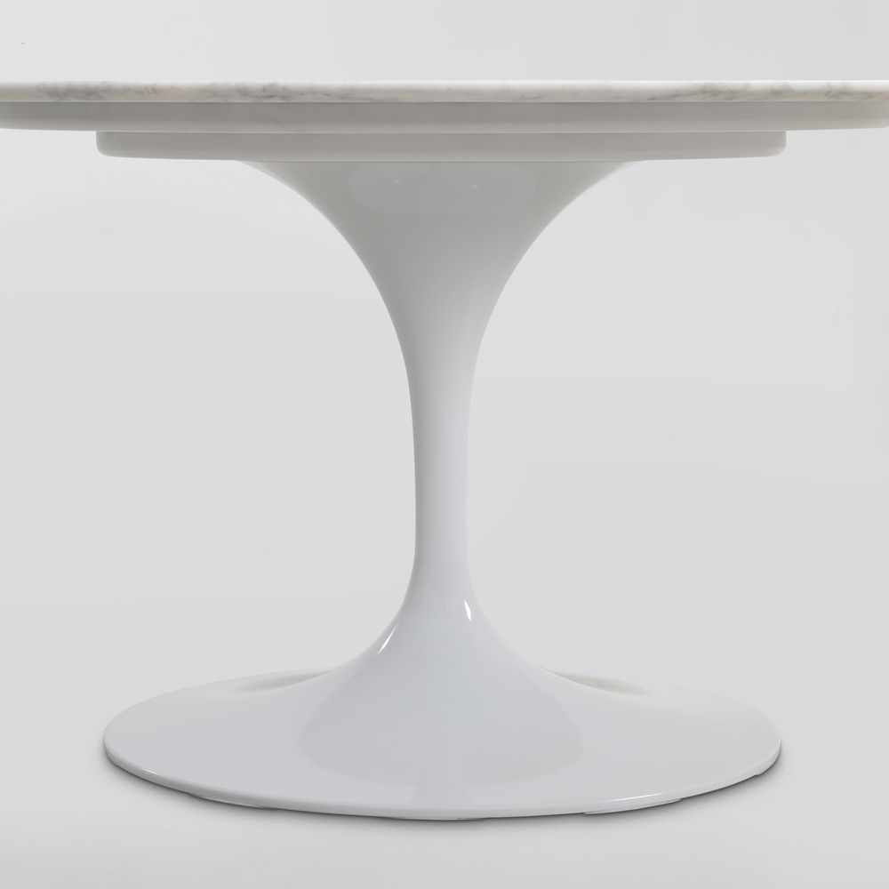 Aurora Oval Dining Table Marble White 200Cm