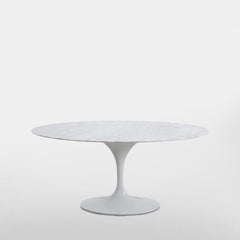 Aurora Oval Dining Table Marble White 160Cm