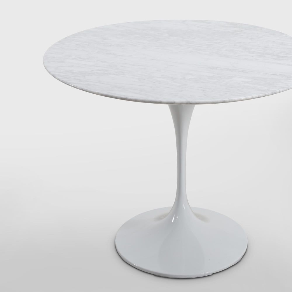 Aurora Oval Dining Table Marble White 160Cm