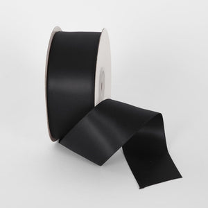 Black 22.86M -38Mm Double Sided Satin Ribbon P123