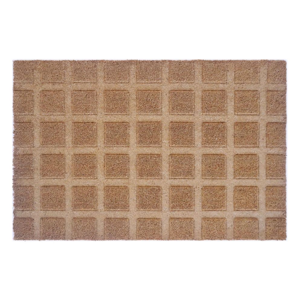 Tiles Coir Doormat With Vinyl Backing Large 60X90