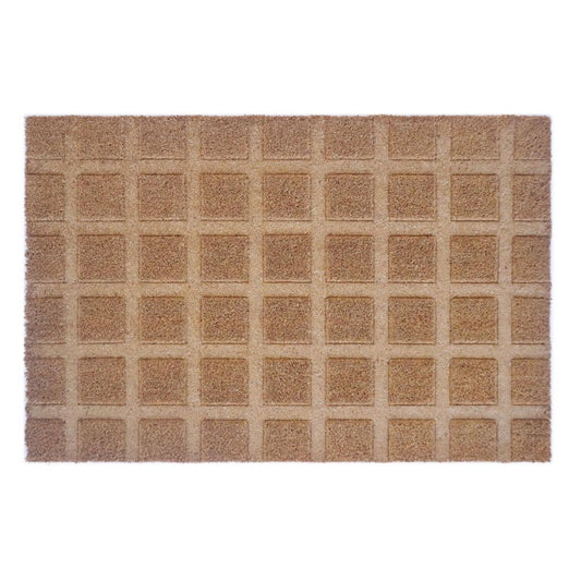 Tiles Coir Doormat With Vinyl Backing Small 45X75