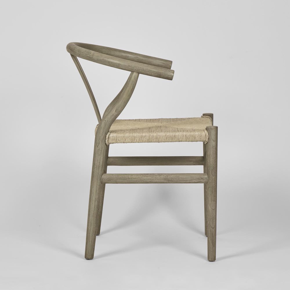 Arc Wishbone Chair Grey/Natural