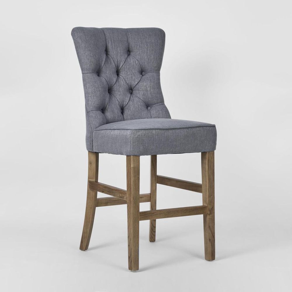 Storm Grey Counter Chair With Buttons