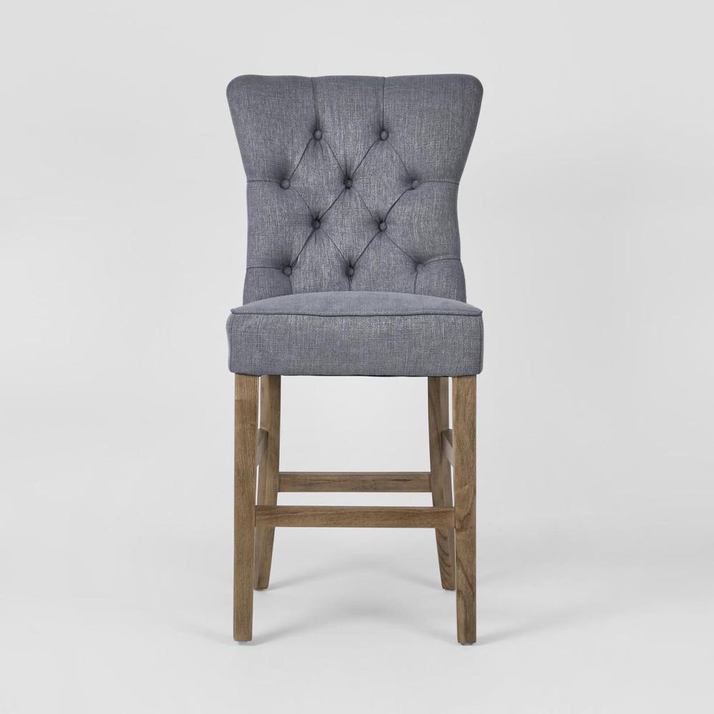 Storm Grey Counter Chair With Buttons