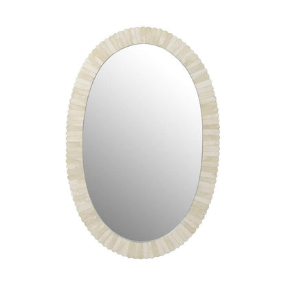 Amora Oval Bone Inlay White Mirror 50 X 76