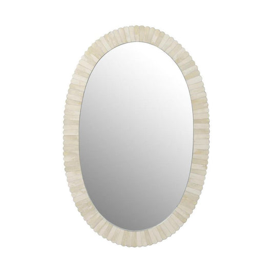 Amora Oval Bone Inlay White Mirror 50 X 76