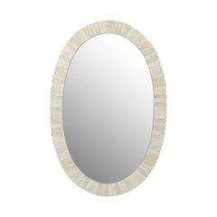 Amora Oval Bone Inlay White Mirror 50 X 76