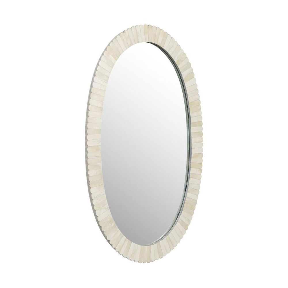 Amora Oval Bone Inlay White Mirror 50 X 76