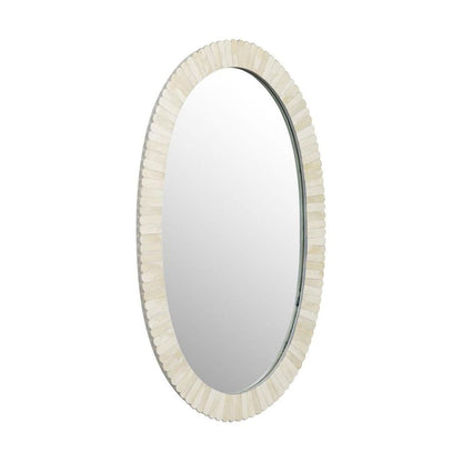 Amora Oval Bone Inlay White Mirror 50 X 76