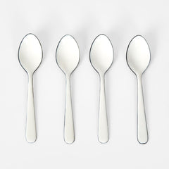 White Enamel Spoons Set Of 4