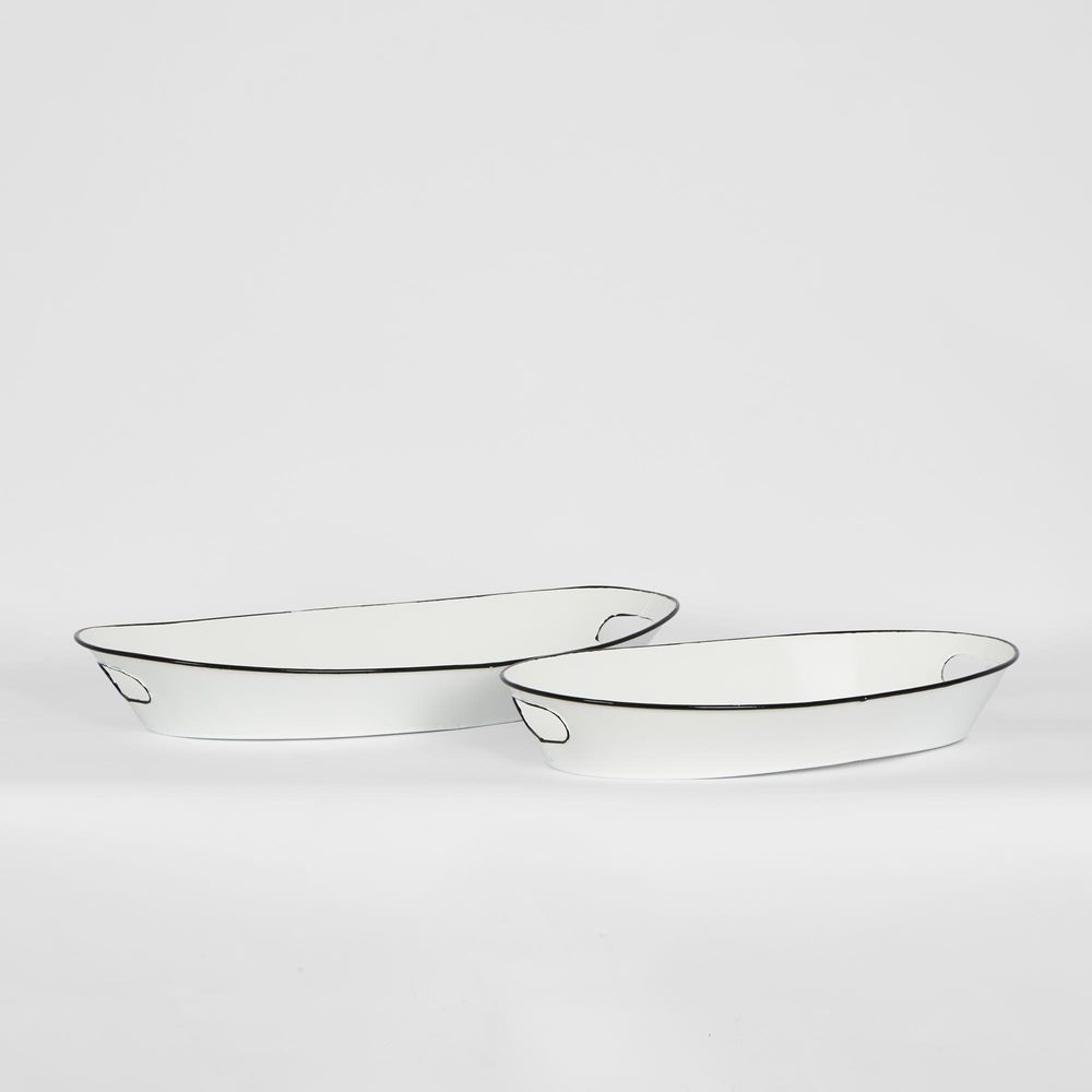 Faux Enamel Boat Trays Set2