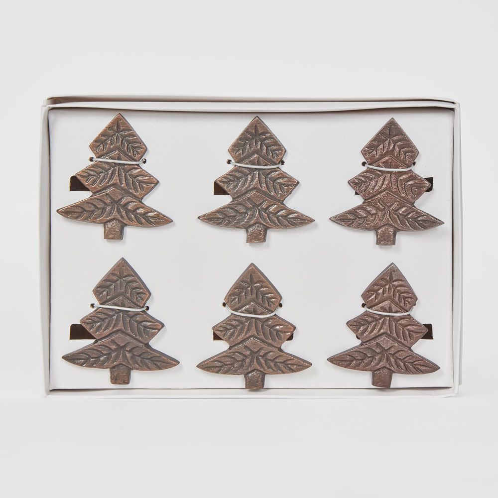 Christmas Tree Napkin Ring Set Of 6