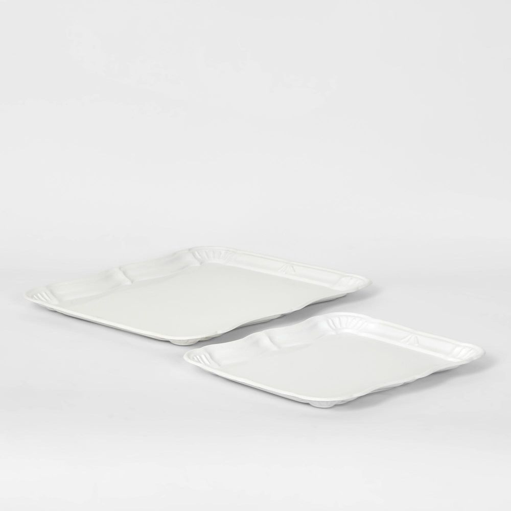 White Metal Trays Set2