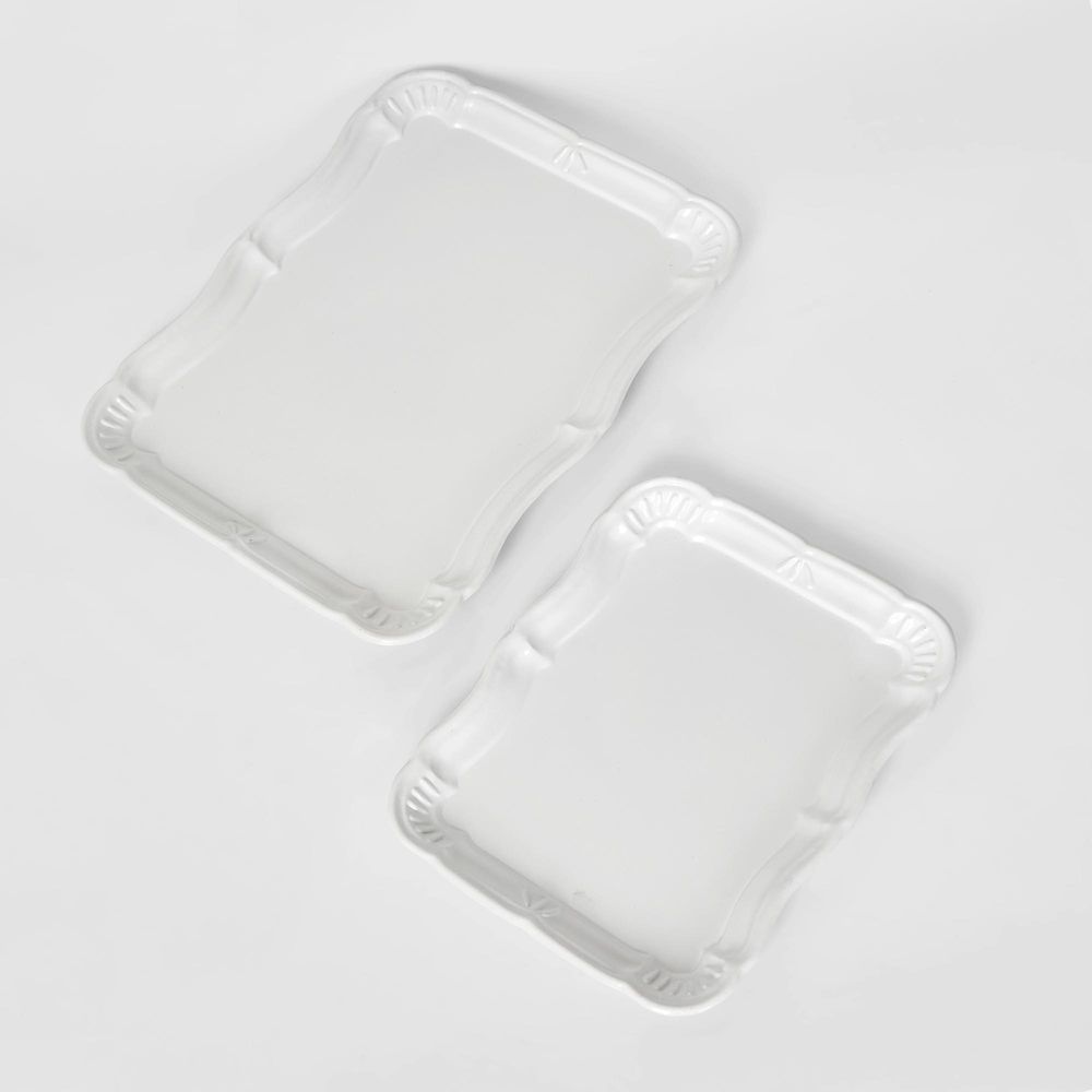 White Metal Trays Set2