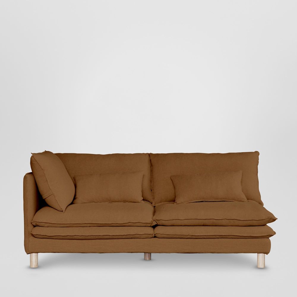 Aura 2Str Left Arm Sofa Base With Cover Brown